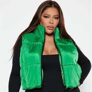 BRAND NEW Can't Handle It Puffer Vest - Kelly Green